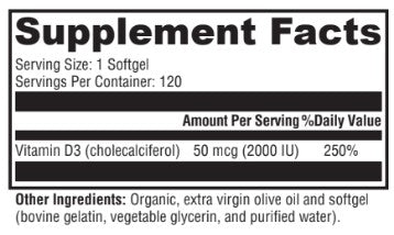 Vitamin D3 120 Softgels